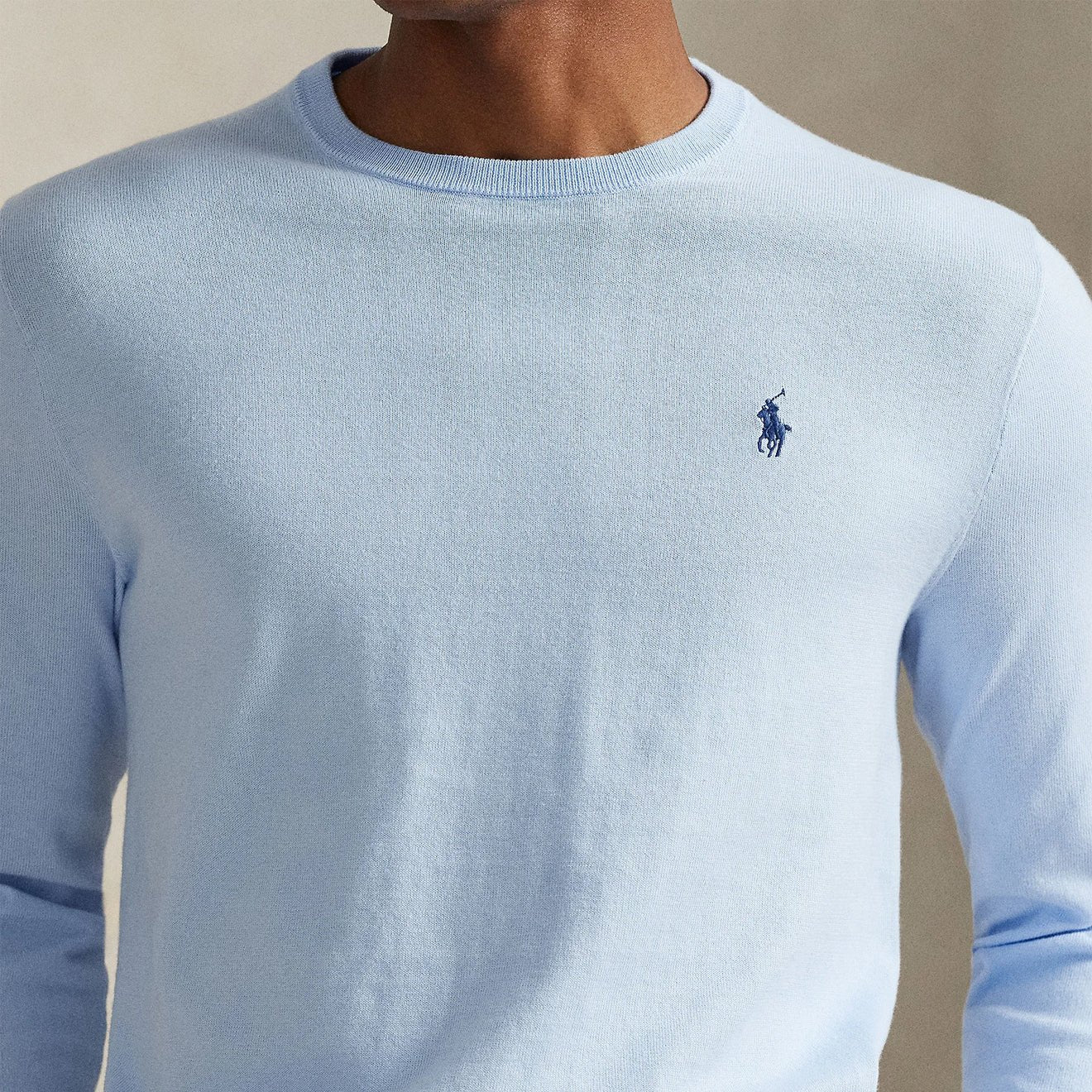 Polo Ralph Lauren Slim Fit Textured Cotton Sweater Office Blue - Image 5