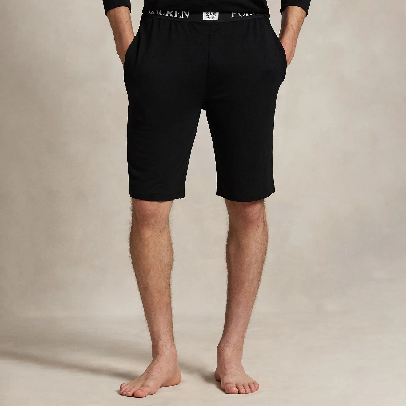 Polo Ralph Lauren Slim French Terry Sleep Short Polo Black - Image 3