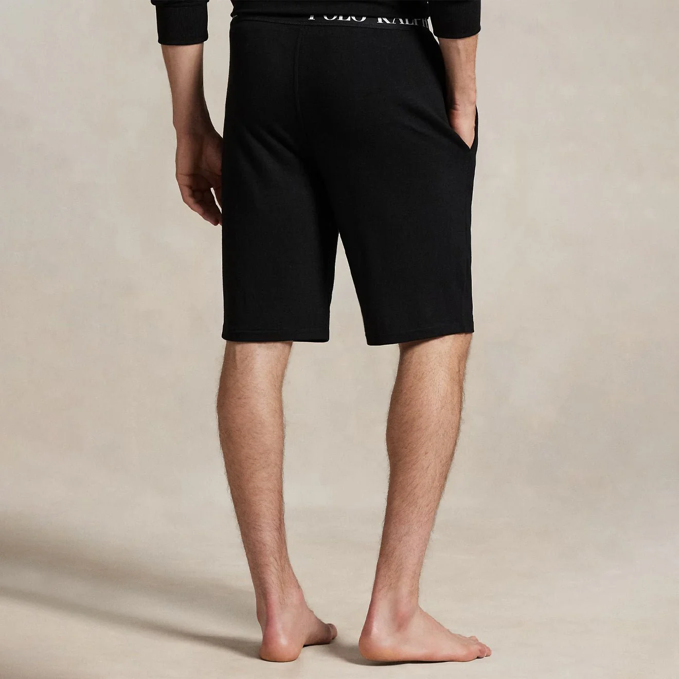 Polo Ralph Lauren Slim French Terry Sleep Short Polo Black - Image 4