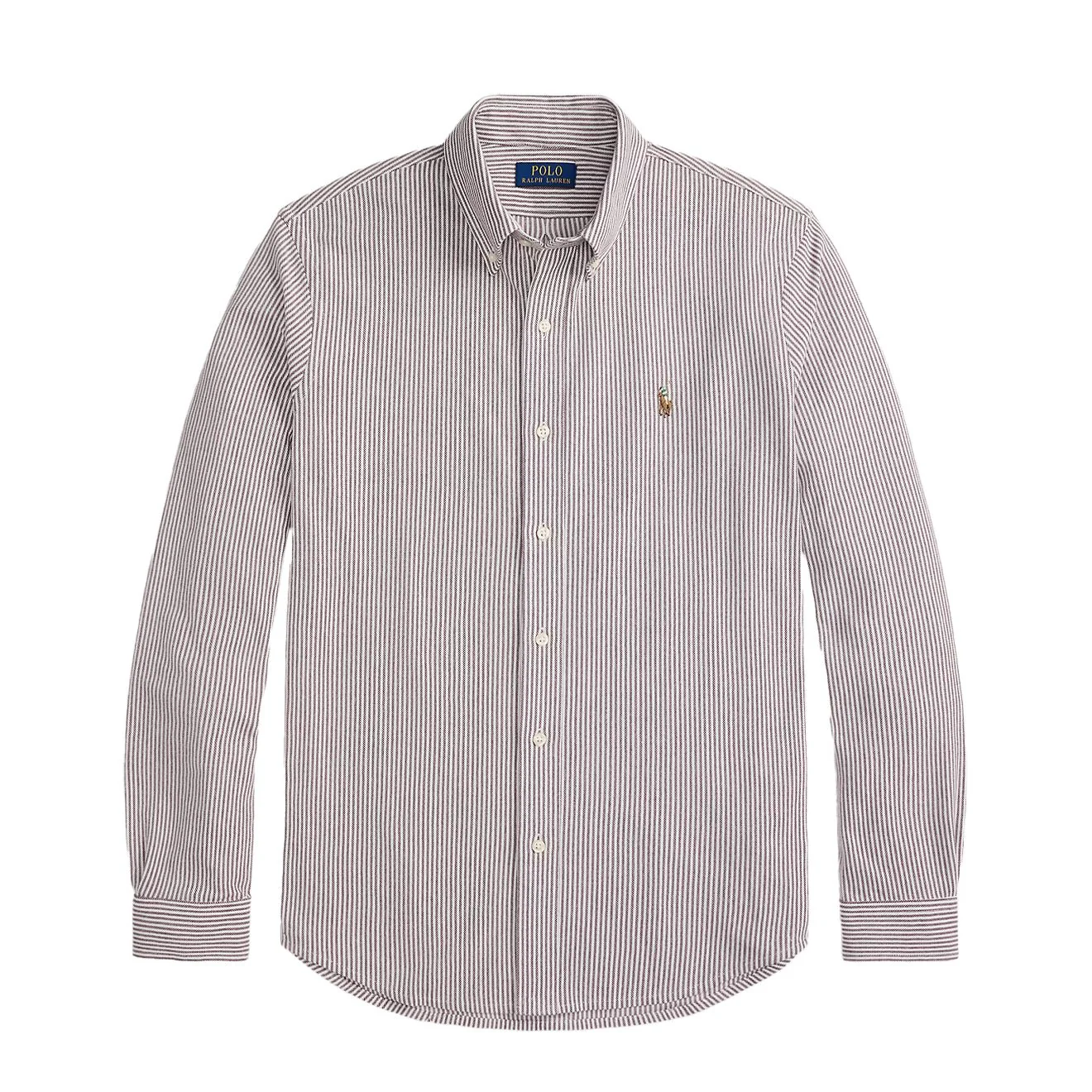 Polo Ralph Lauren Striped Knit Oxford Shirt Classic Wine / White
