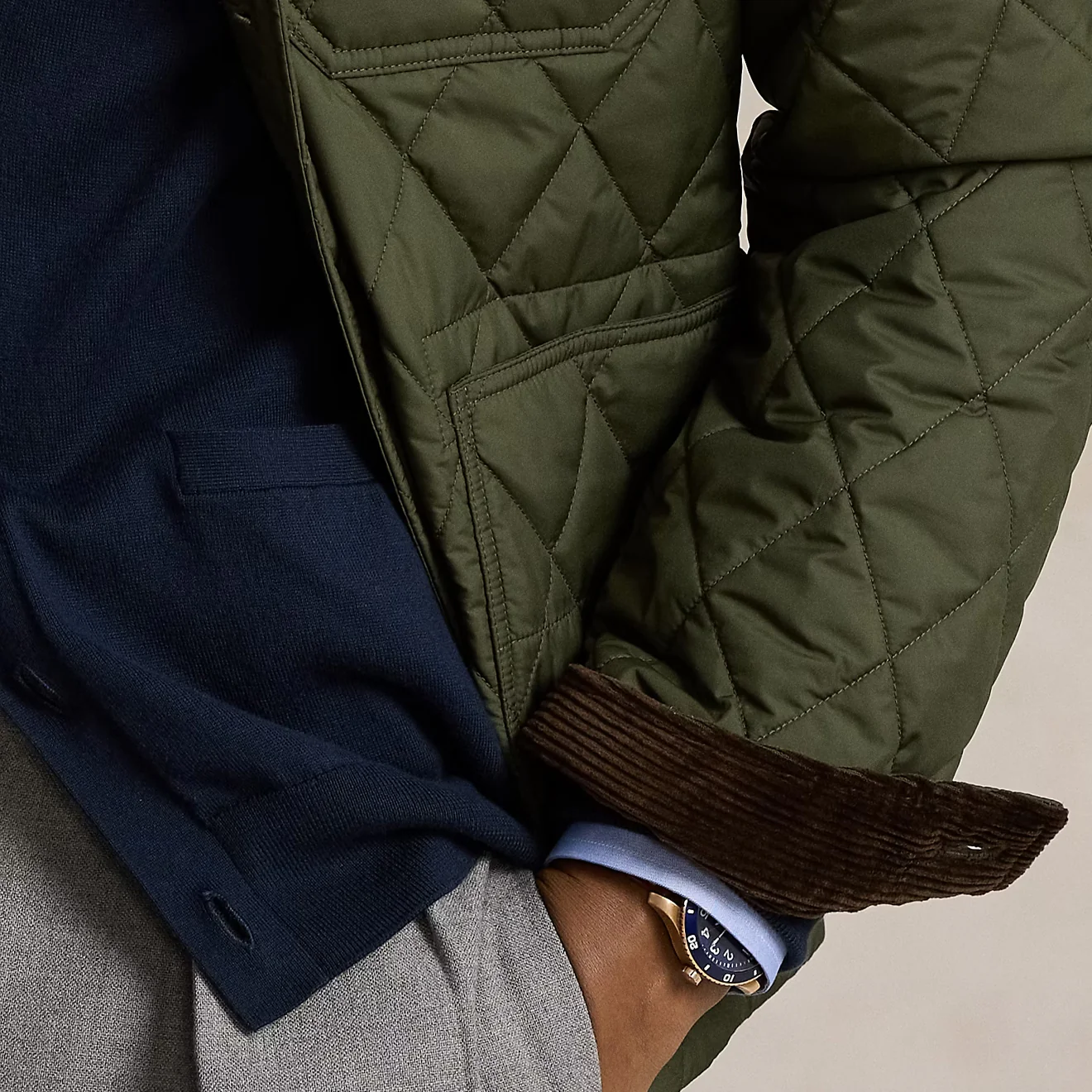 Polo Ralph Lauren The Beaton Quilted Jacket Company Olive - Image 5