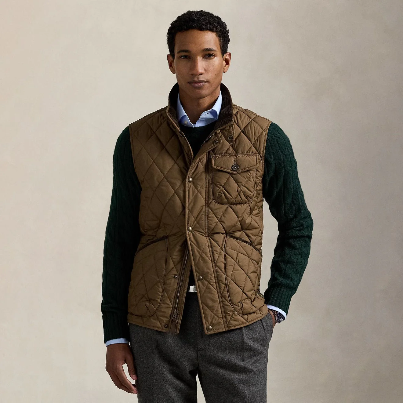 Polo Ralph Lauren The Beaton Quilted Utility Vest Chestnut - Image 2