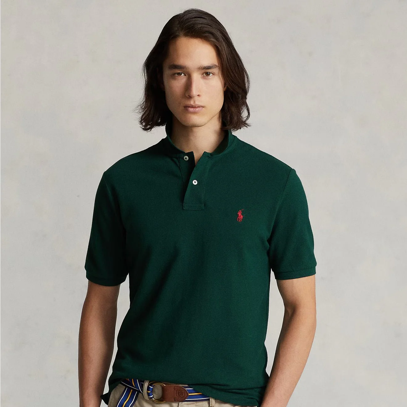 Polo Ralph Lauren The Iconic Mesh Polo Shirt College Green - Image 2