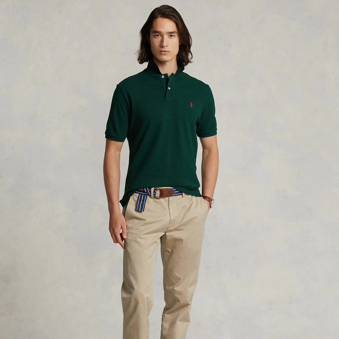 Polo Ralph Lauren The Iconic Mesh Polo Shirt College Green - Image 4