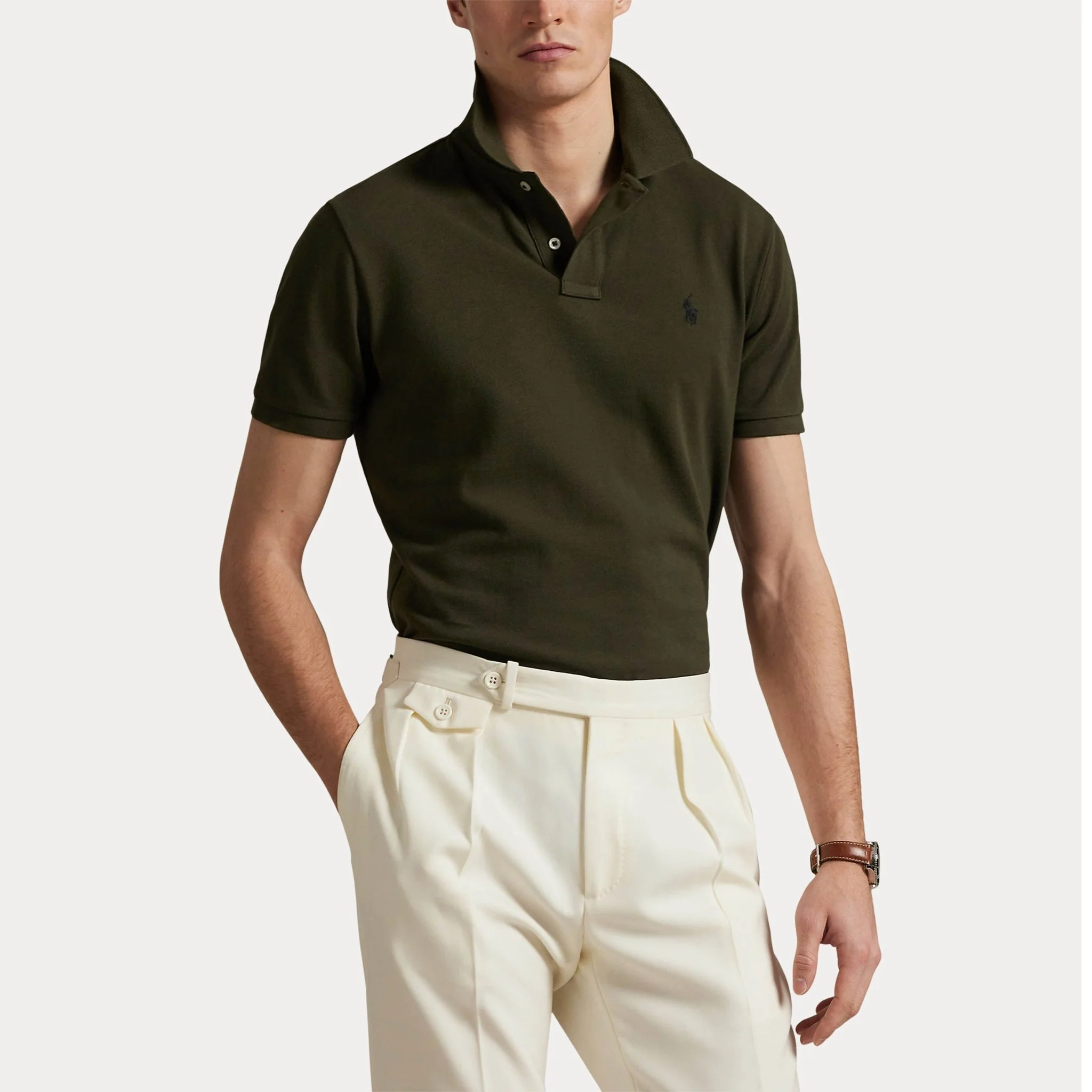 Polo Ralph Lauren The Iconic Mesh Polo Shirt Company Olive - Image 2