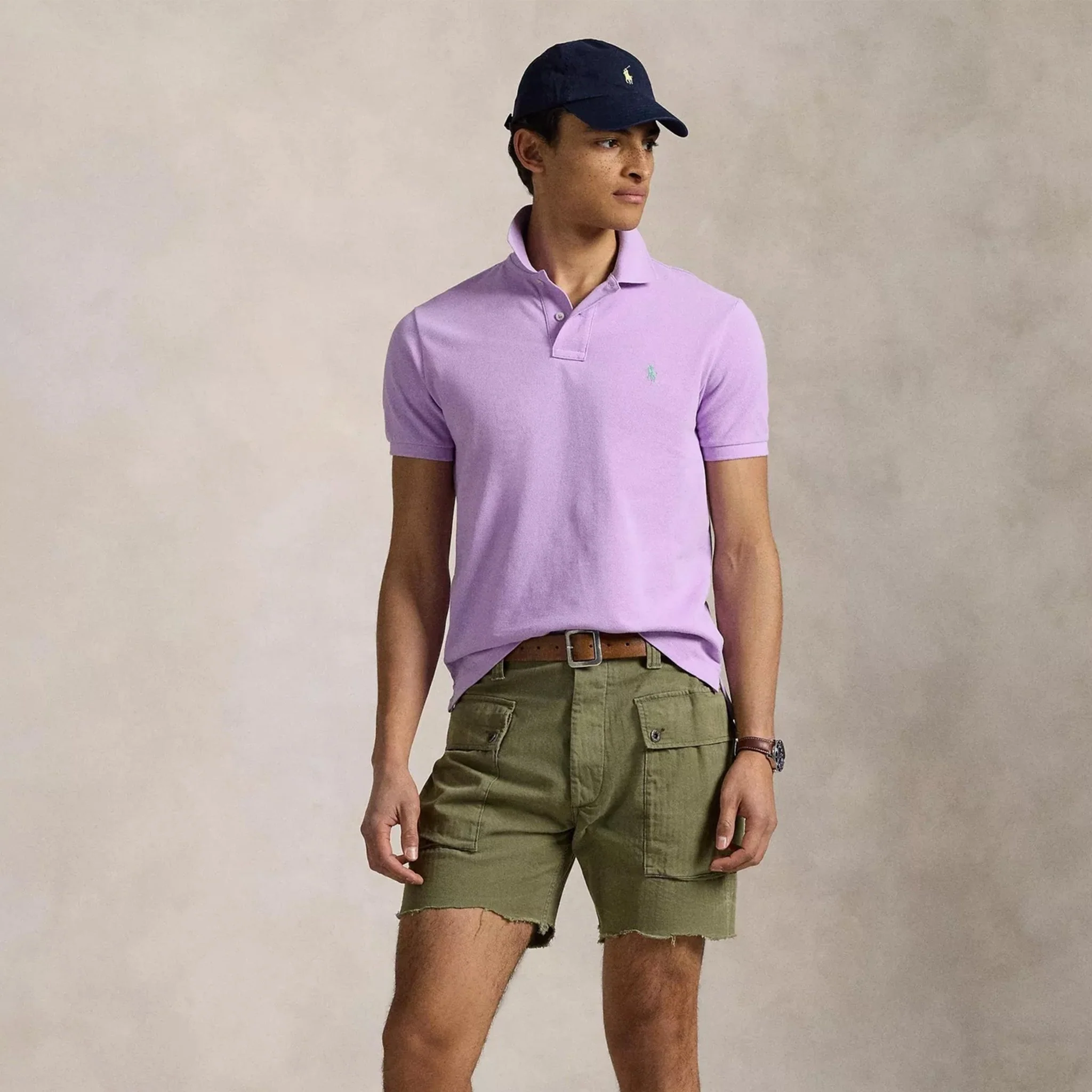Polo Ralph Lauren The Iconic Mesh Polo Shirt Light Lilac - Image 2
