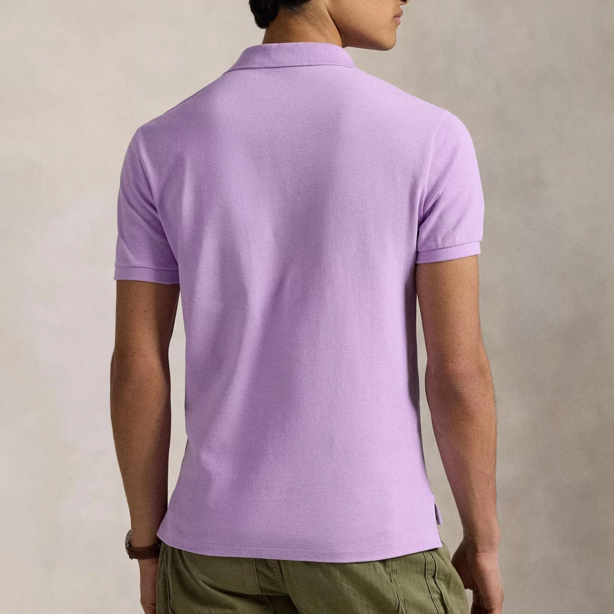 Polo Ralph Lauren The Iconic Mesh Polo Shirt Light Lilac - Image 4