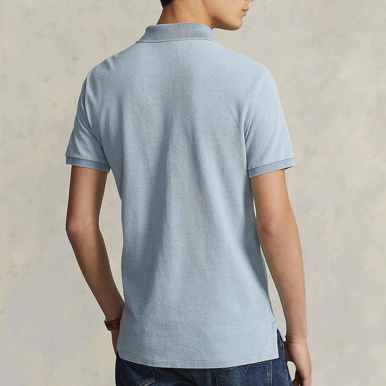 Polo Ralph Lauren The Iconic Mesh Polo Shirt Modern Blue Heather - Image 5