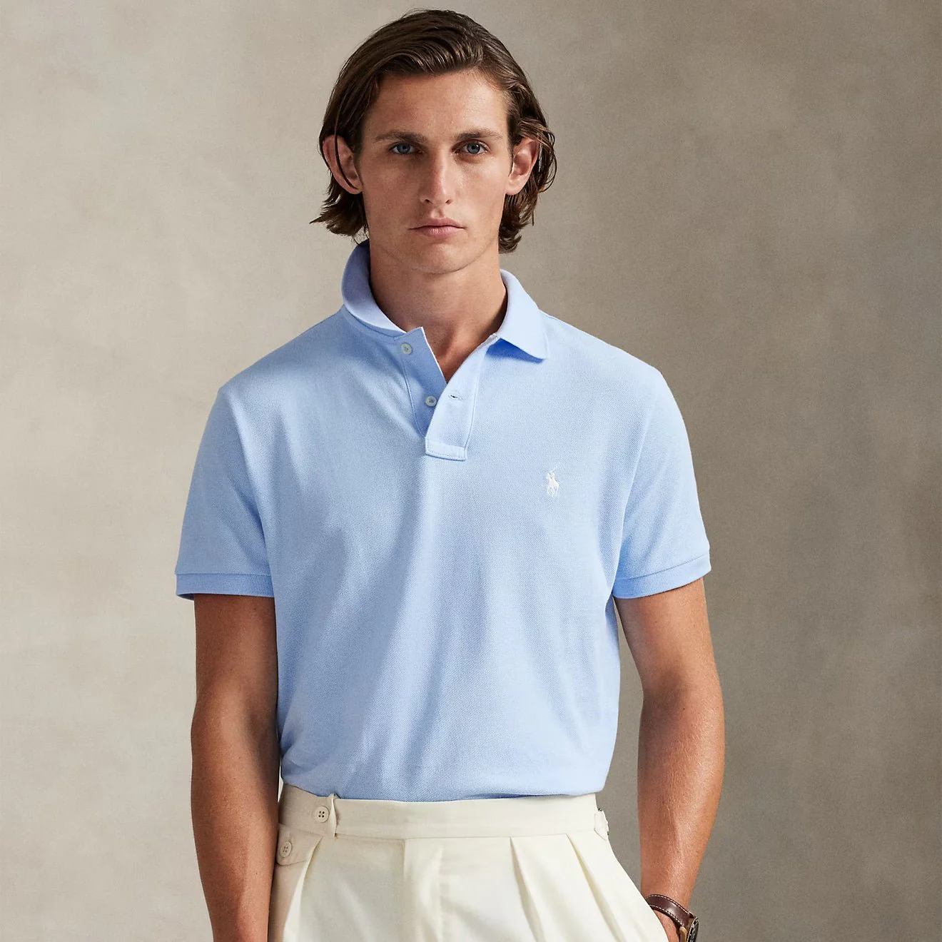 Polo Ralph Lauren The Iconic Mesh Polo Shirt Office Blue - Image 2