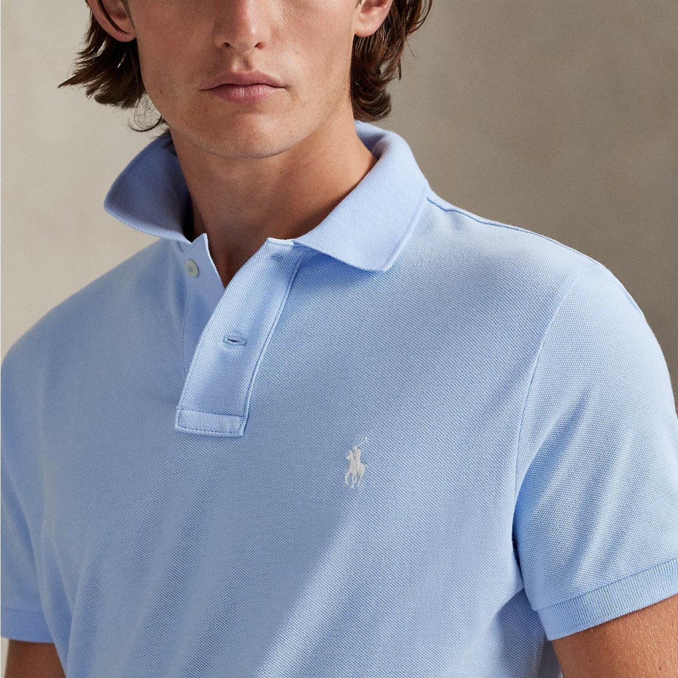 Polo Ralph Lauren The Iconic Mesh Polo Shirt Office Blue - Image 4