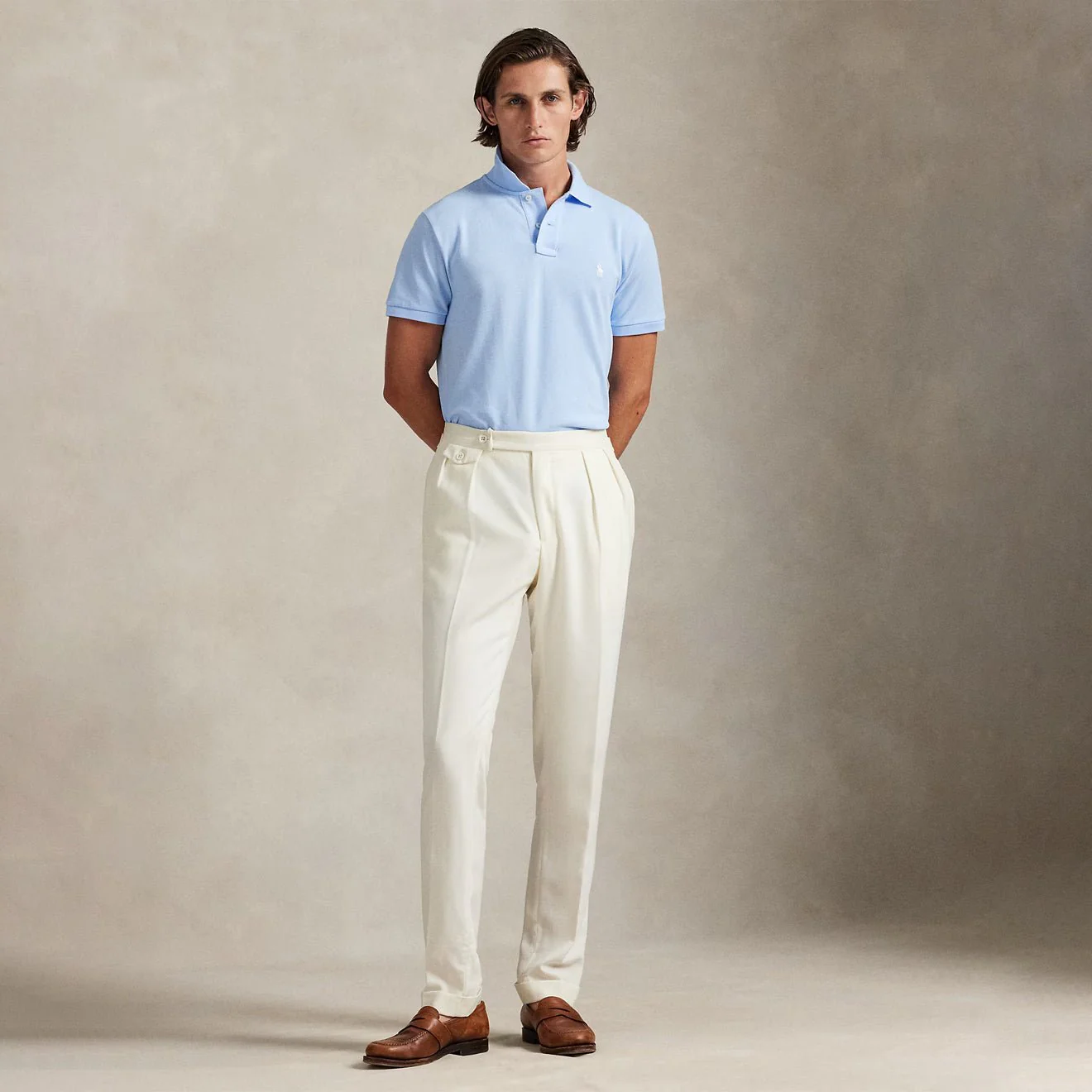 Polo Ralph Lauren The Iconic Mesh Polo Shirt Office Blue - Image 5