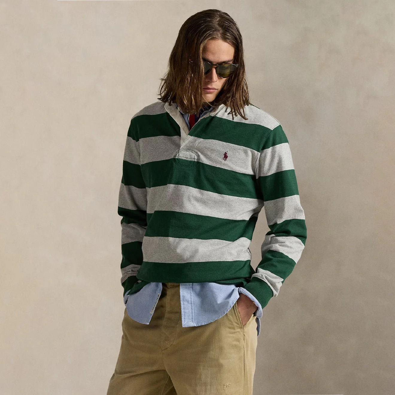 Polo Ralph Lauren The Iconic Rugby Shirt Vintage Pine / Andover Heather - Image 2