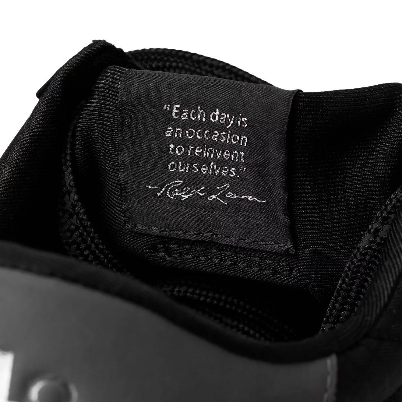 Polo Ralph Lauren Train 89 Nubuck & Oxford Trainer Black / Grey - Image 3