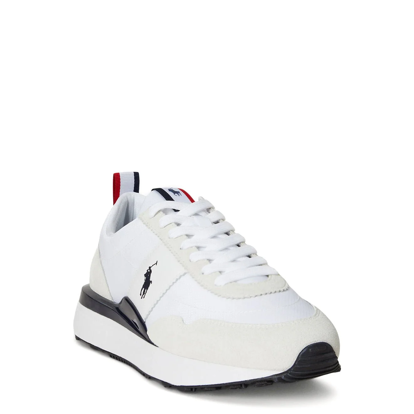 Polo Ralph Lauren Train 89 Suede & Oxford Trainer White / Navy / Red - Image 2
