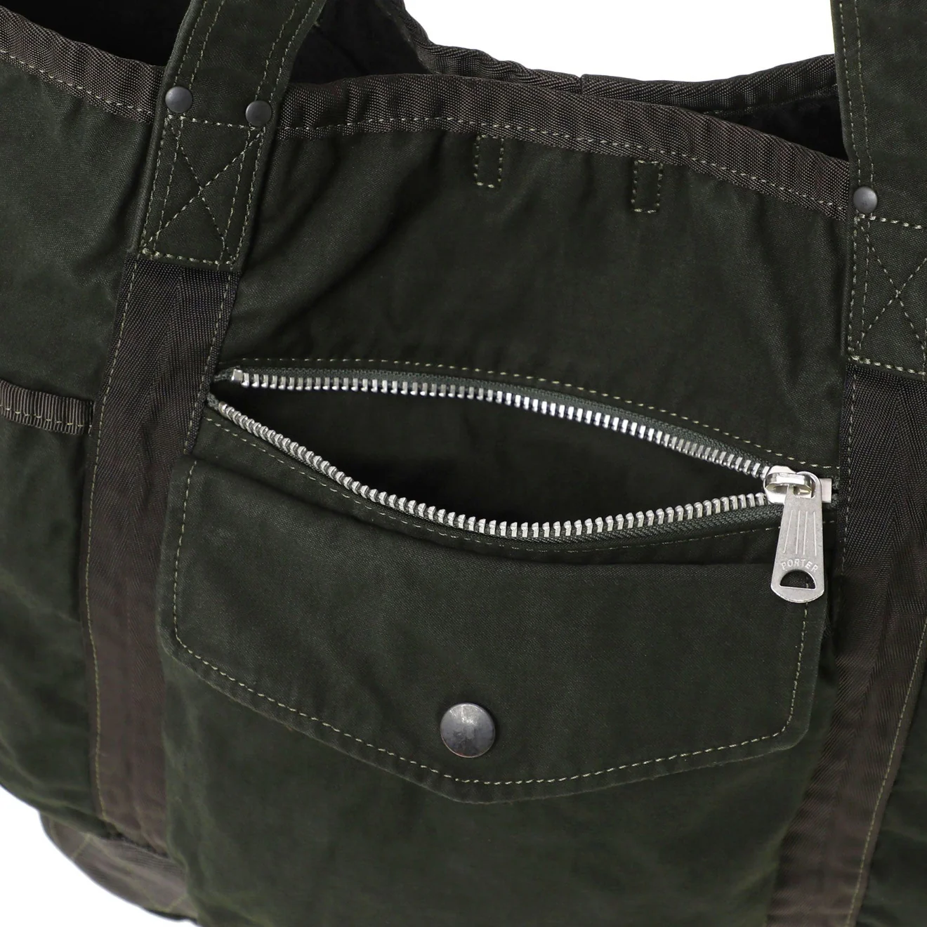 Porter-Yoshida and Co Crag Tote Bag Khaki - Image 5