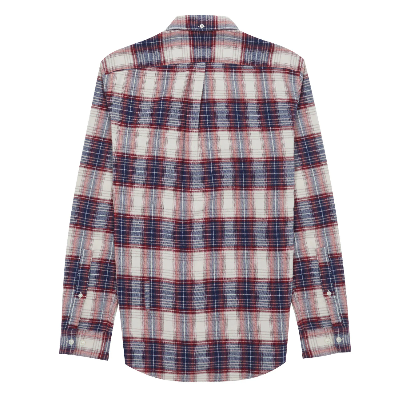 Portuguese Flannel Button Down Liber Shirt Ecru / Blue / Red - Image 2