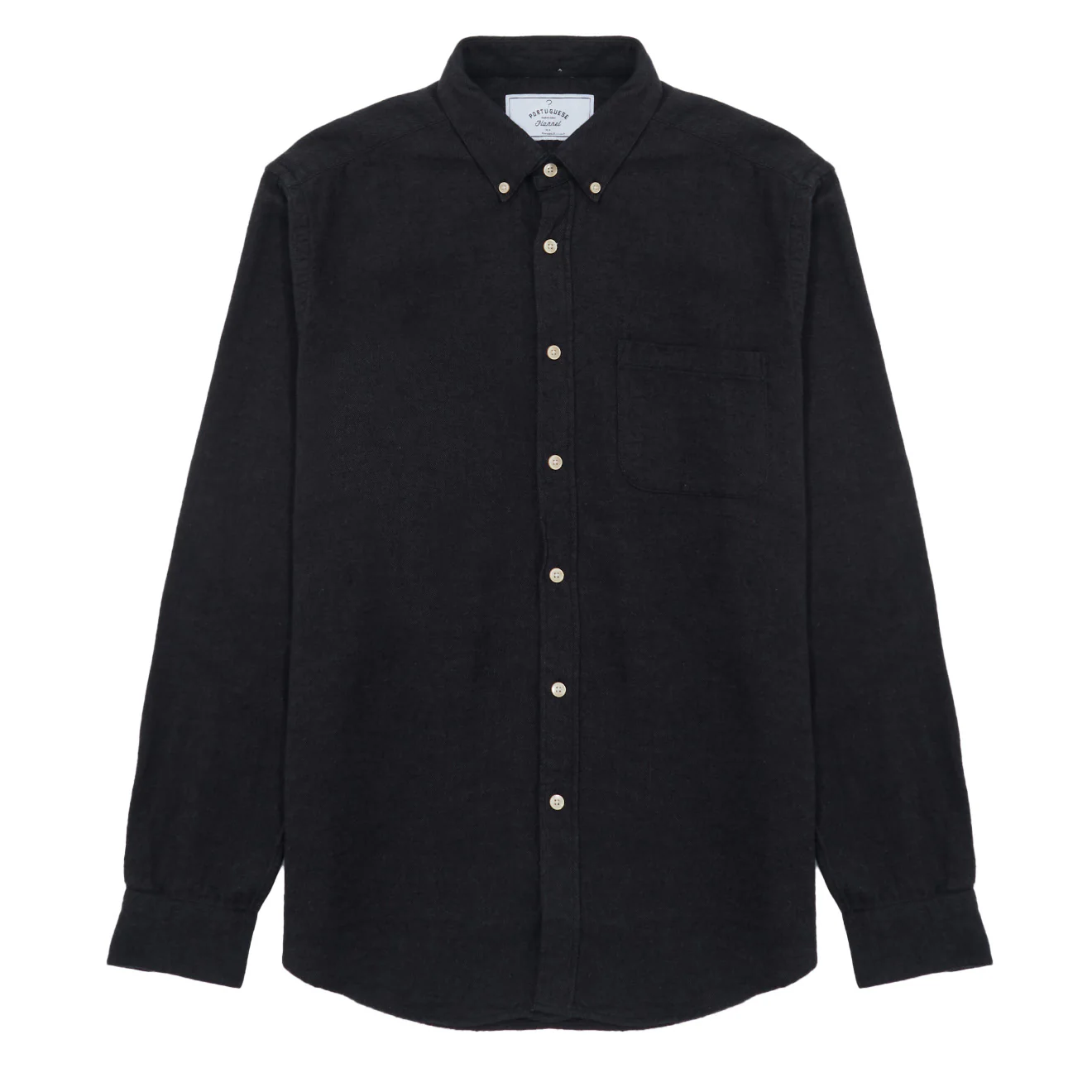 Portuguese Flannel Button Down Teca Shirt Dark Grey
