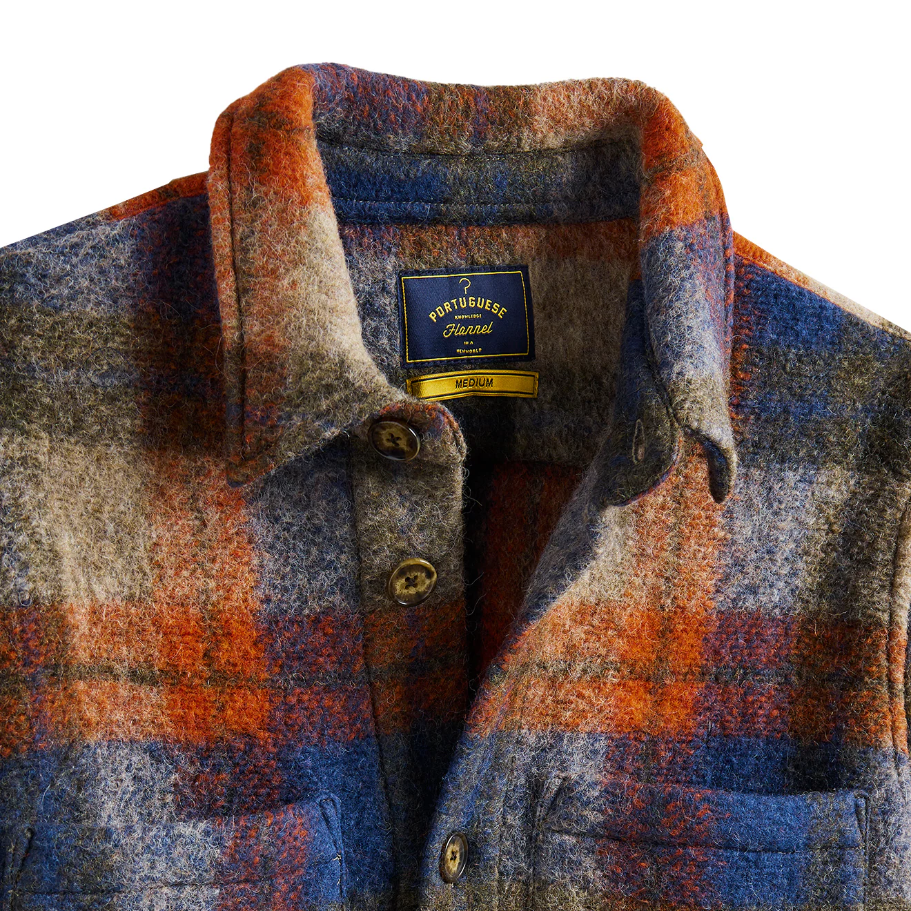 Portuguese Flannel Parker Overshirt Blue - Image 2