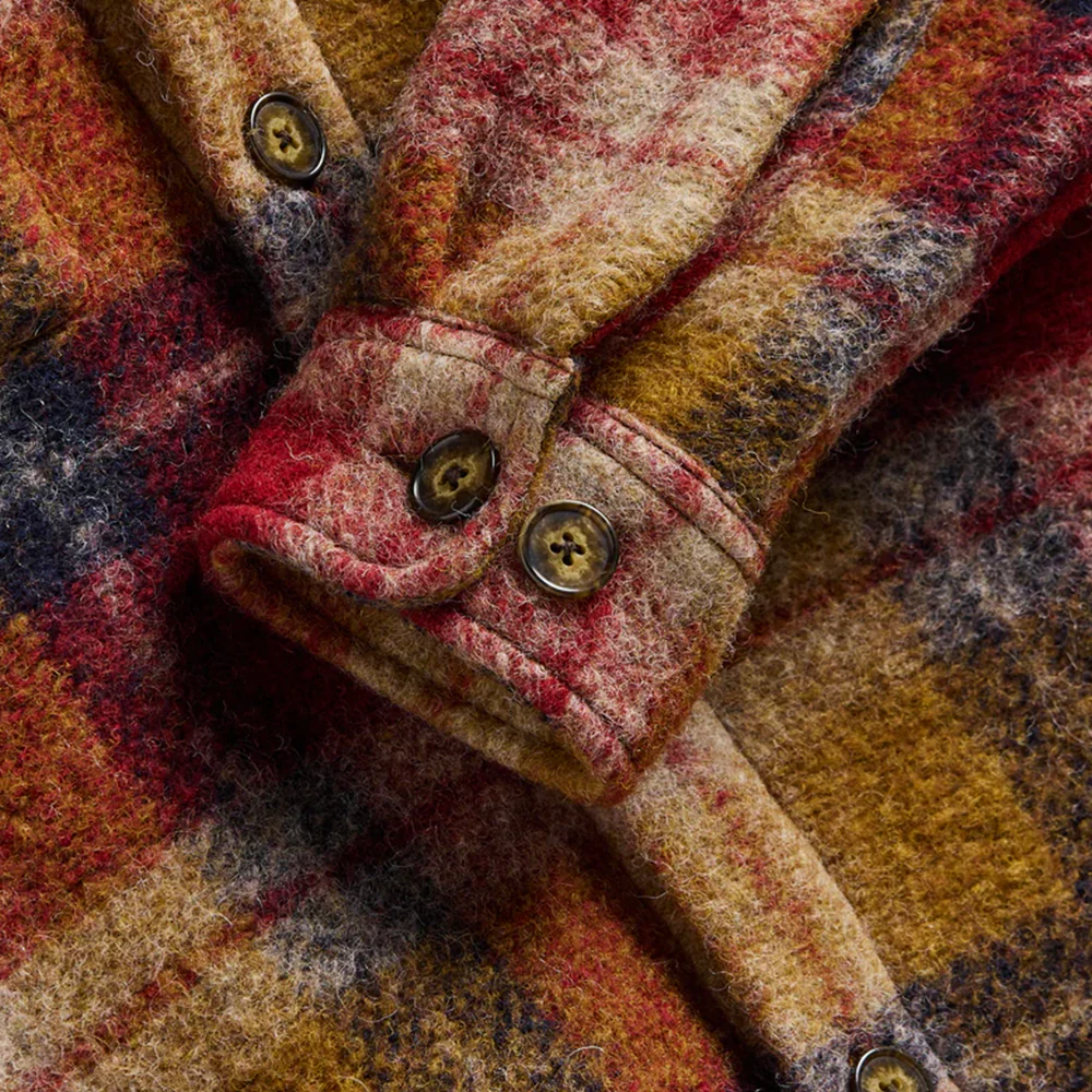Portuguese Flannel Parker Overshirt Bordeaux - Image 3