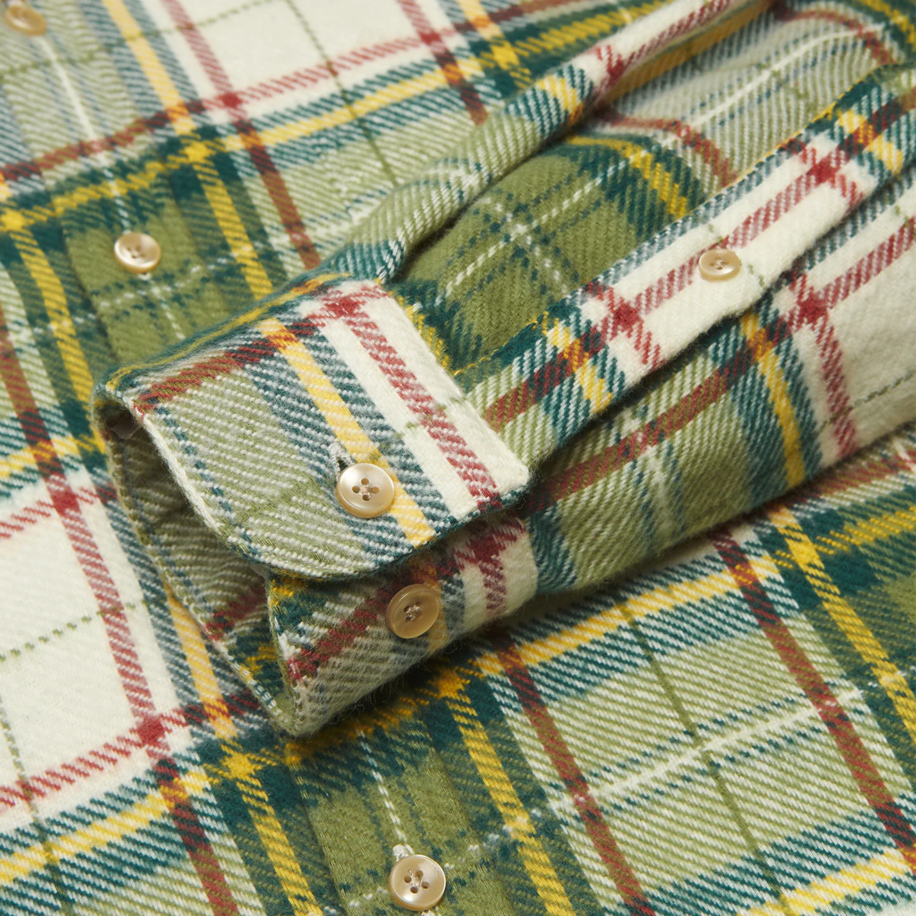 Portuguese Flannel Portlad Check Shirt Green / White / Red / Yellow - Image 2