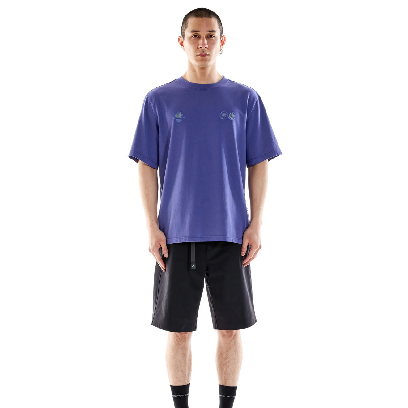 Purple Mountain Observatory Globe S/S Tee Indigo - Image 4