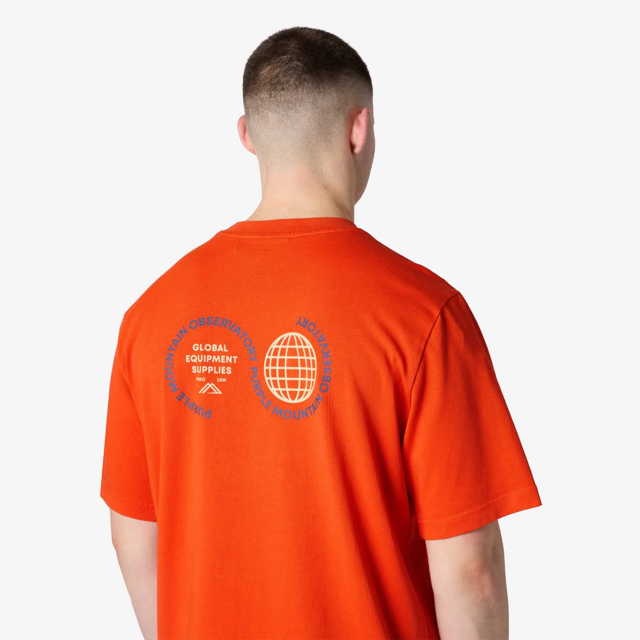 Purple Mountain Observatory Globe SS Tee Orange - Image 4