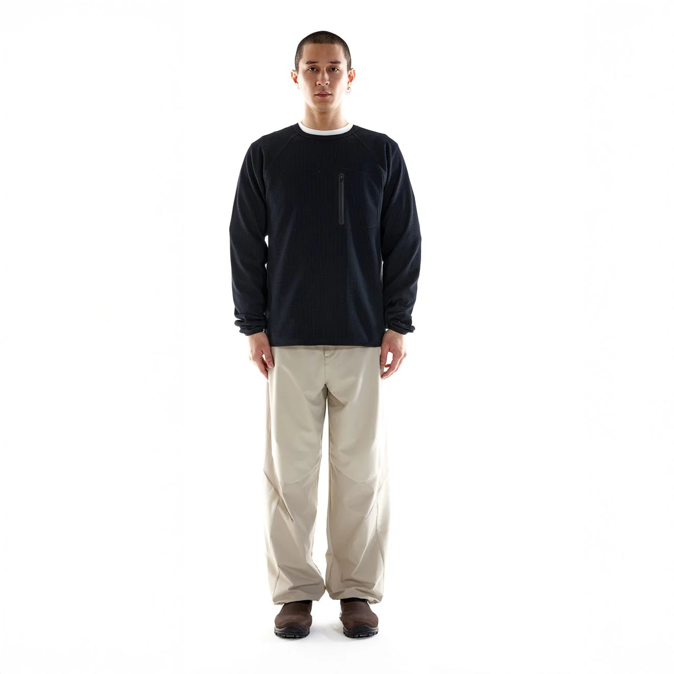 Purple Mountain Observatory Waffle L/S Tee Black - Image 2