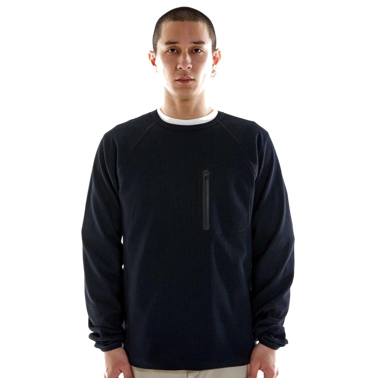 Purple Mountain Observatory Waffle L/S Tee Black - Image 4