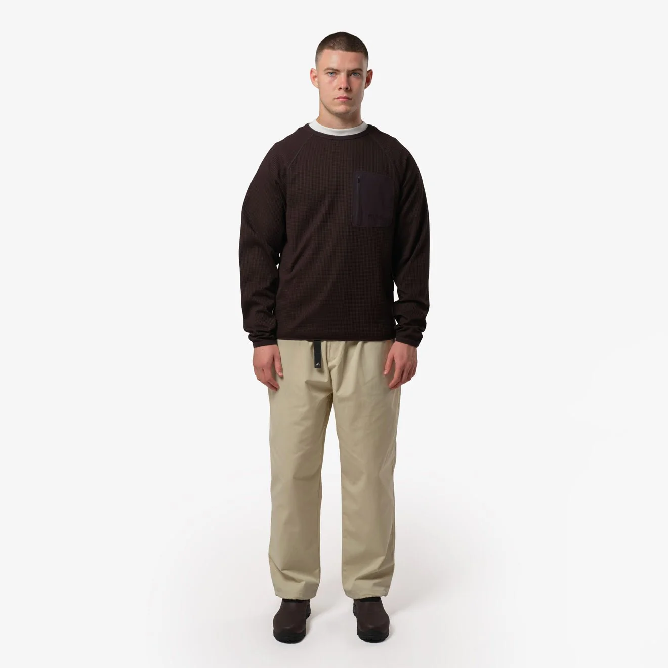 Purple Mountain Observatory Waffle L/S Tee Chocolate - Image 3