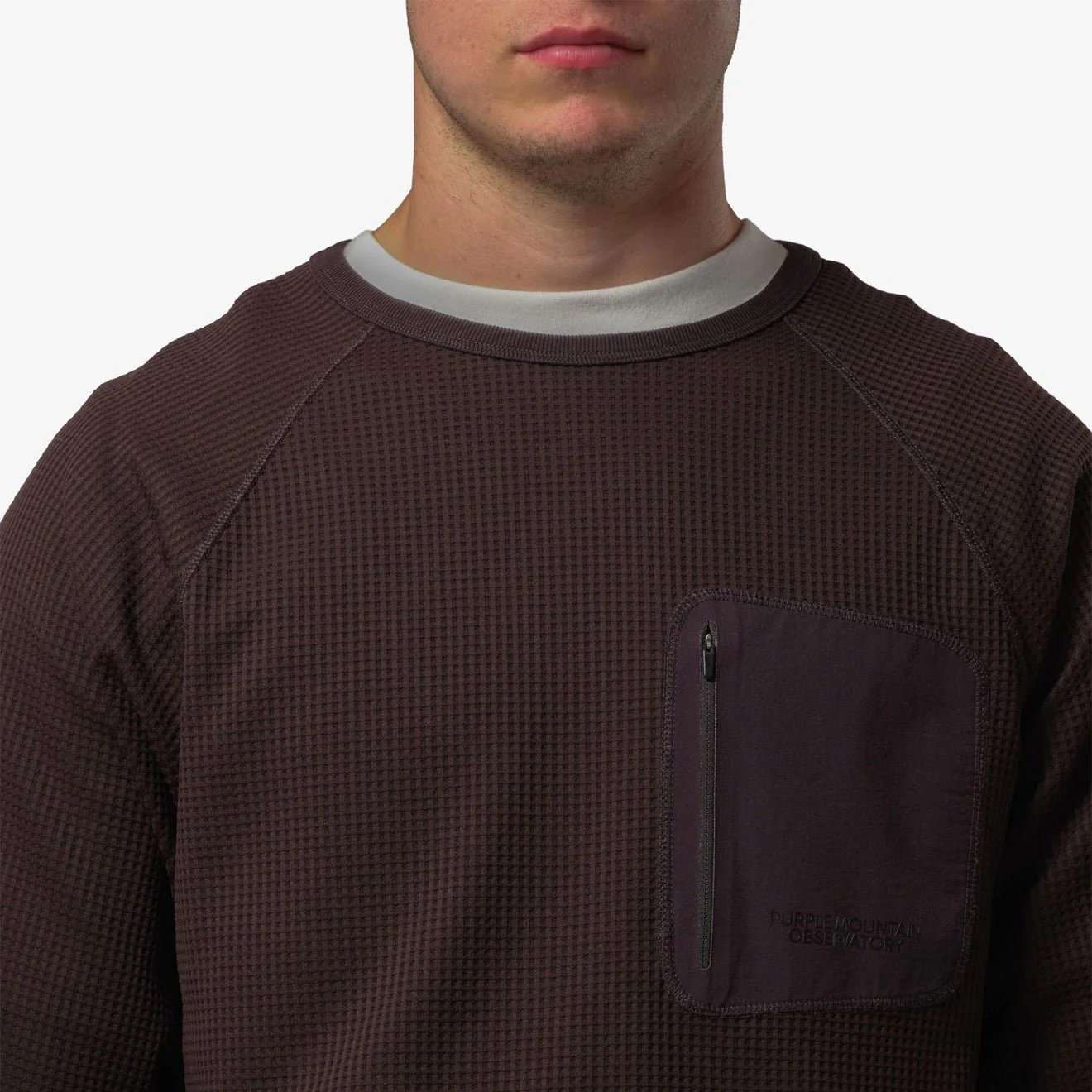 Purple Mountain Observatory Waffle L/S Tee Chocolate - Image 4