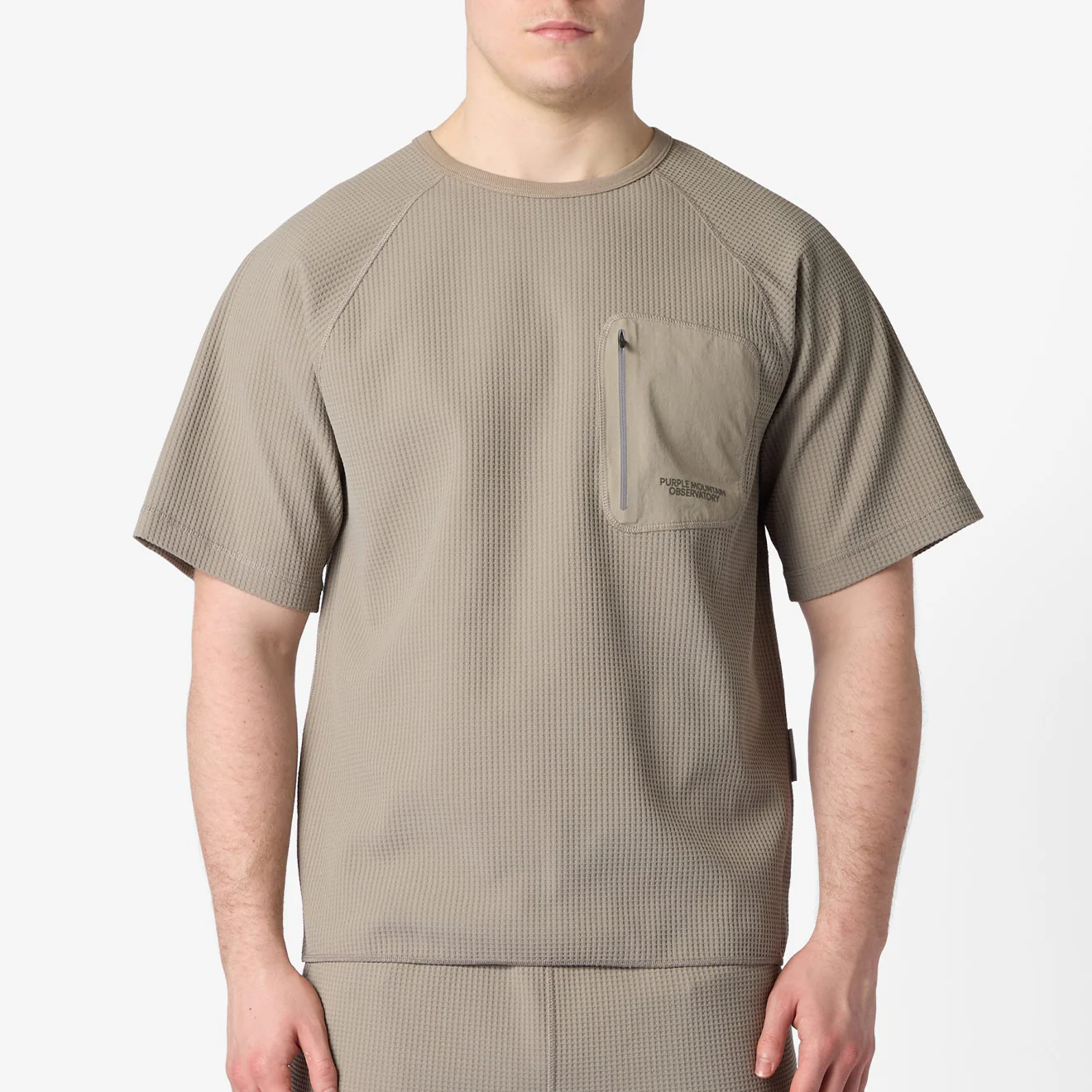 Purple Mountain Observatory Waffle SS Crew T-Shirt Concrete - Image 3