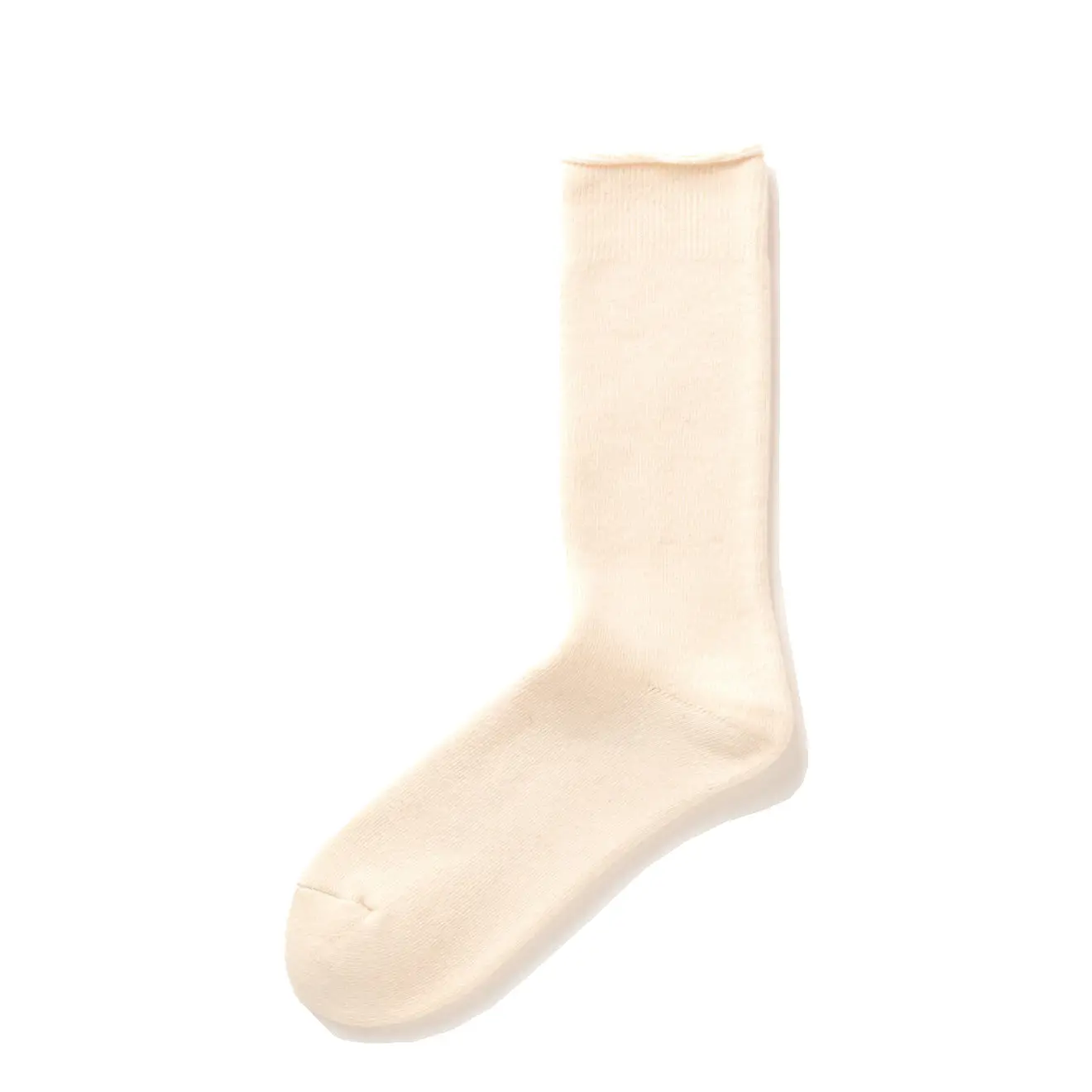 RoToTo Organic Daily 3 Pack Crew Socks Ecru - Image 2