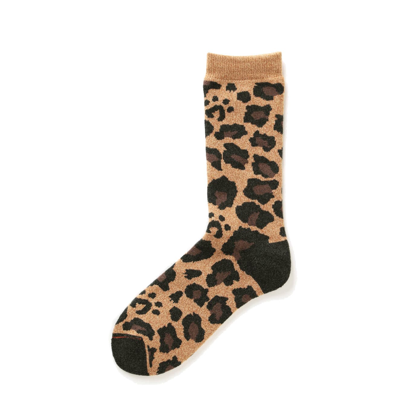 RoToTo Pile Leopard Crew Socks Dark Beige