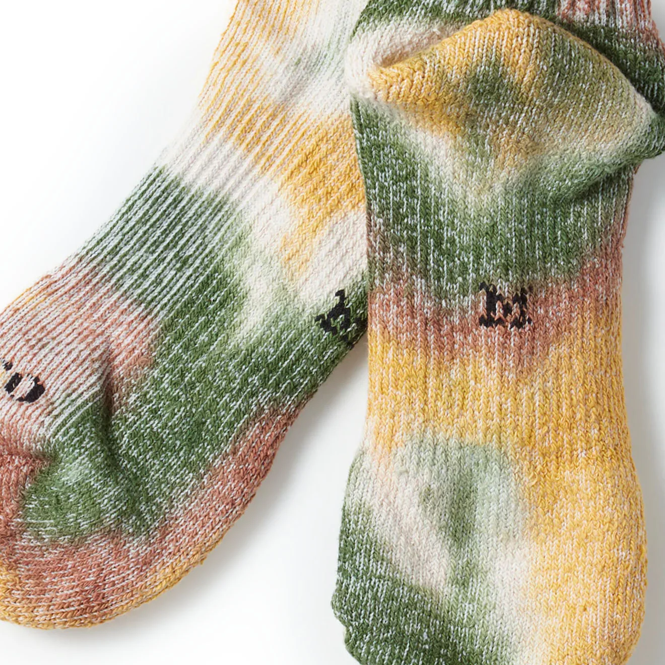 Rototo Tie-Dye Sock Green / Gold / Brown - Image 2