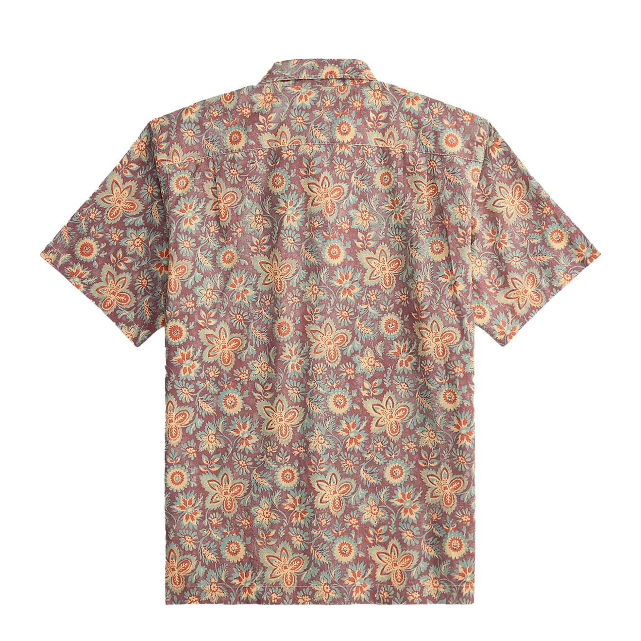 RRL By Ralph Lauren 2 Pocket Camp Short Sleeve Sport Shirt Blue / Red Multi - Image 2