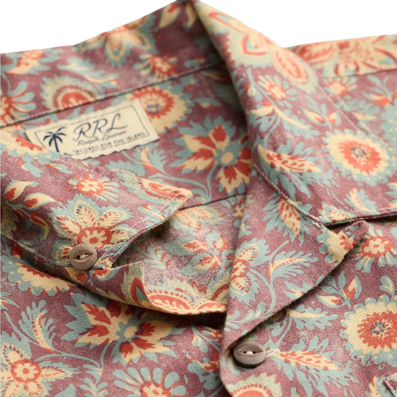 RRL By Ralph Lauren 2 Pocket Camp Short Sleeve Sport Shirt Blue / Red Multi - Image 3