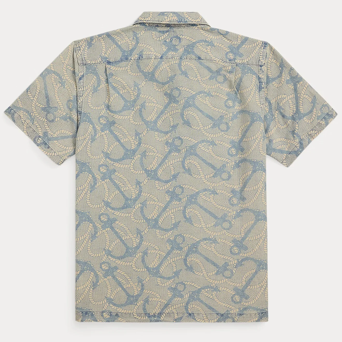 RRL By Ralph Lauren 2 Pocket Camp Short Sleeve Sport Shirt Indigo / Cream Multi - Image 2