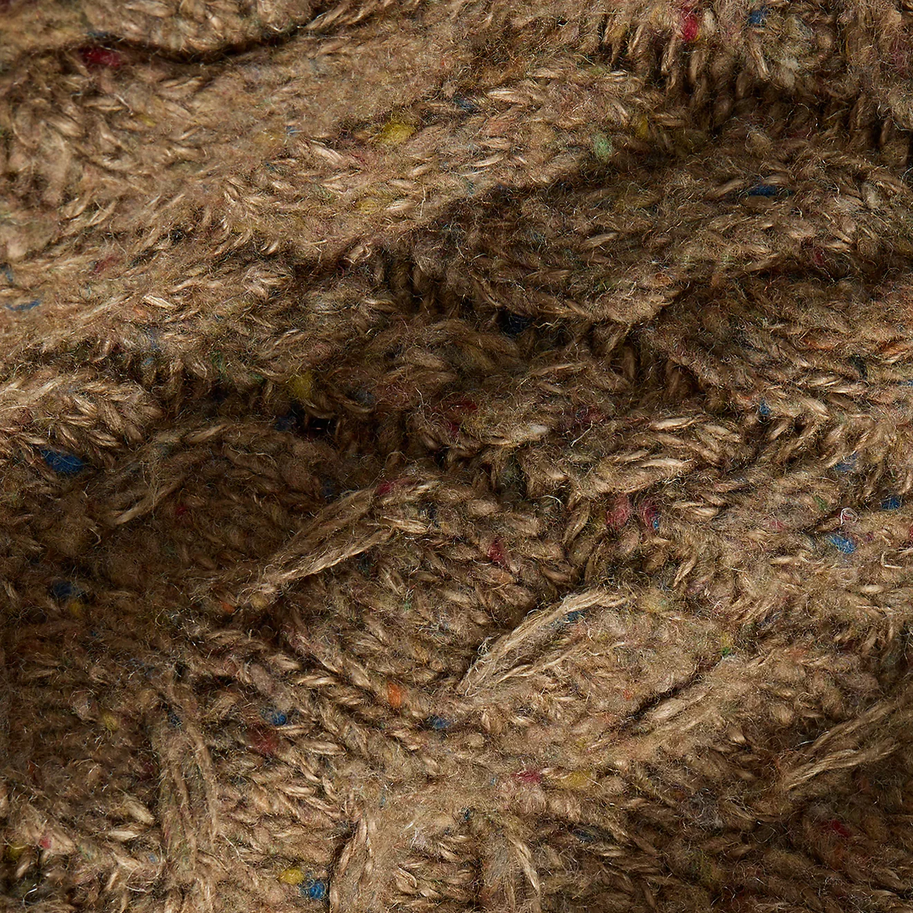RRL by Ralph Lauren Aran-Knit Shawl-Collar Jumper Brown Heather - Image 3