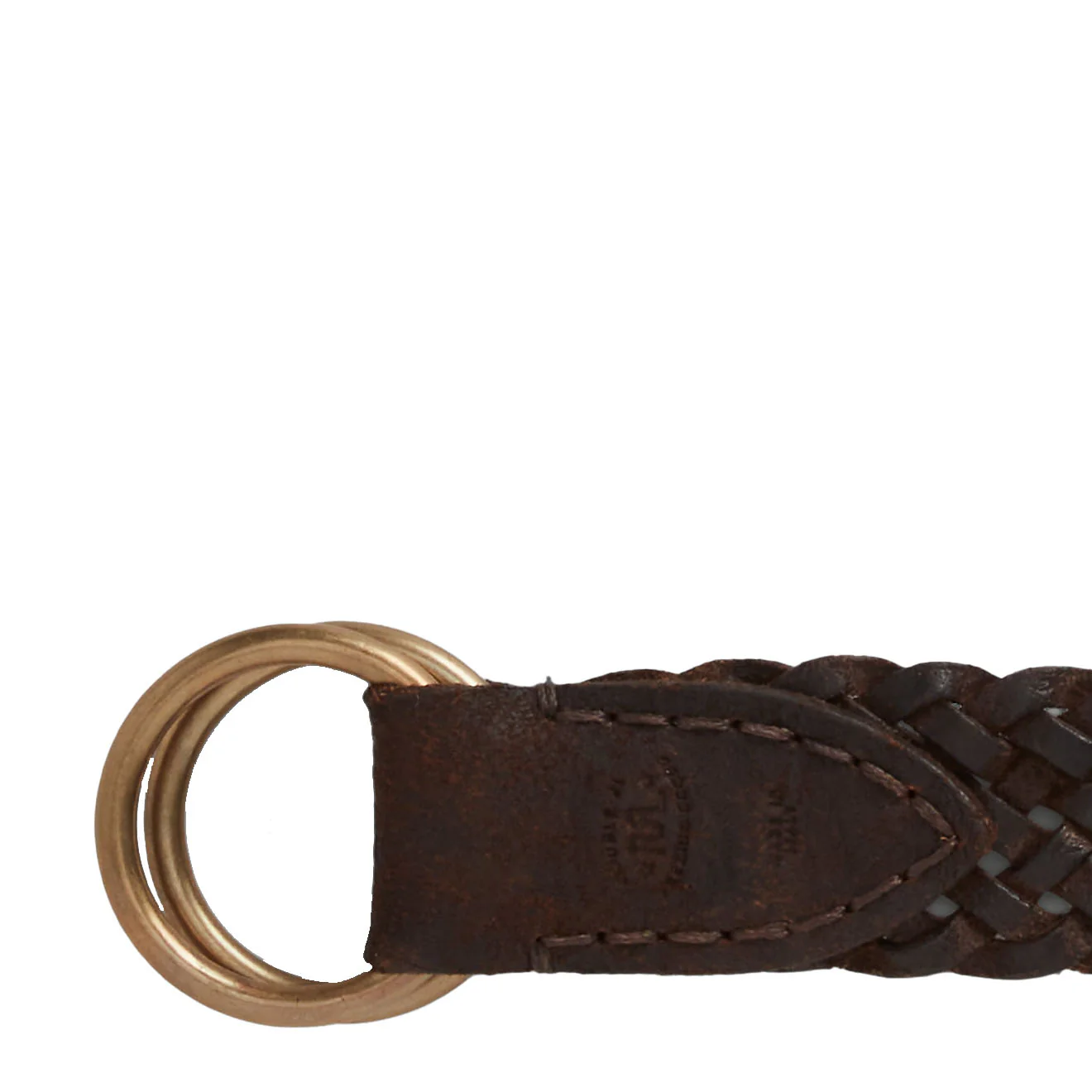 RRL by Ralph Lauren Braided Leather Belt Dark Brown - Image 2