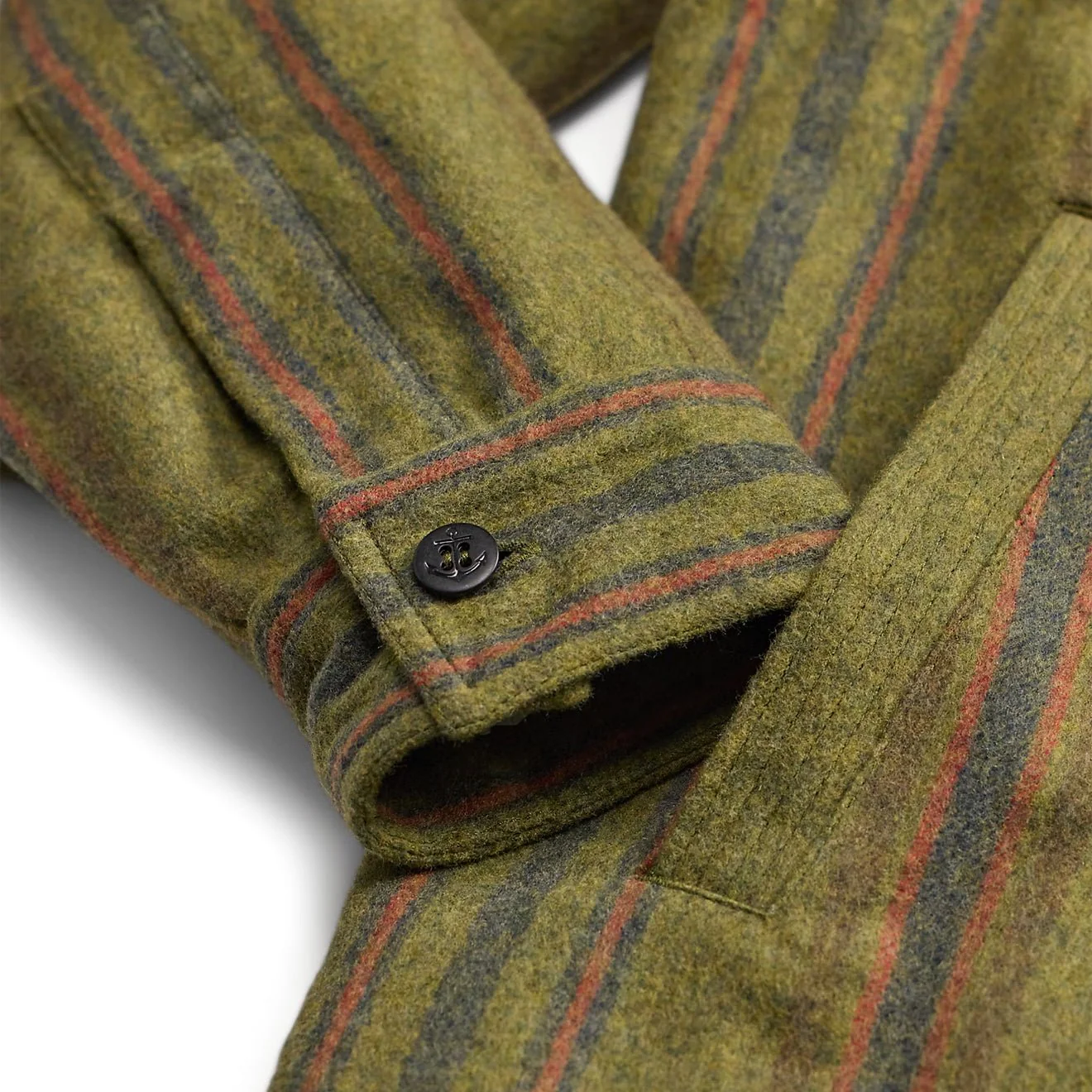 RRL By Ralph Lauren Brushed Twill Shirt Jacket Green Multi - Image 5