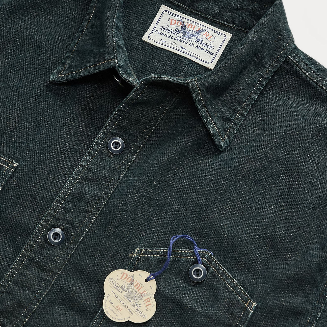 RRL By Ralph Lauren Butte Long Sleeve Sport Shirt Indigo Rinse - Image 3