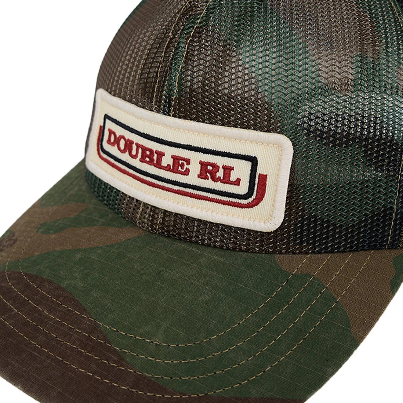 RRL By Ralph Lauren Camo Mesh Trucker Cap Woodland Camo - Image 3