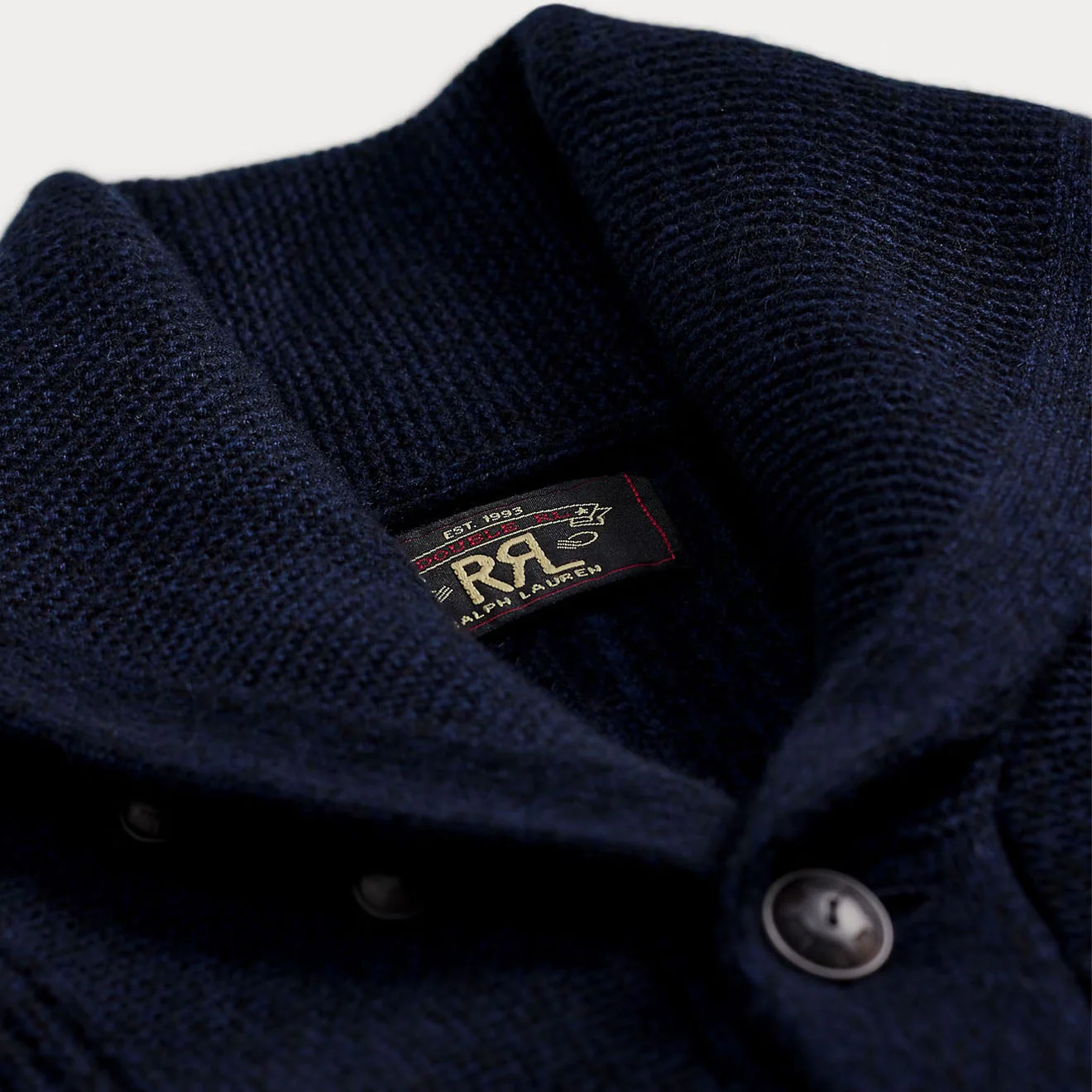RRL By Ralph Lauren Cashmere Shawl-Collar Cardigan Navy Heather - Image 3