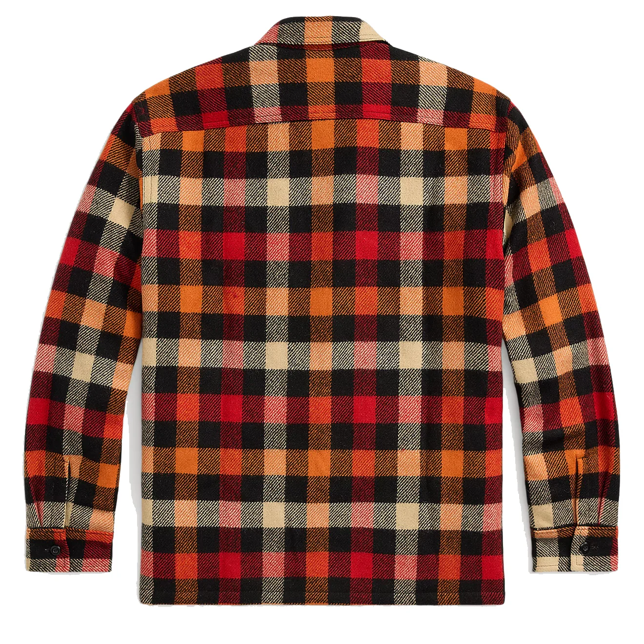 RRL by Ralph Lauren Checked Wool Overshirt Red / Orange Multi - Image 2