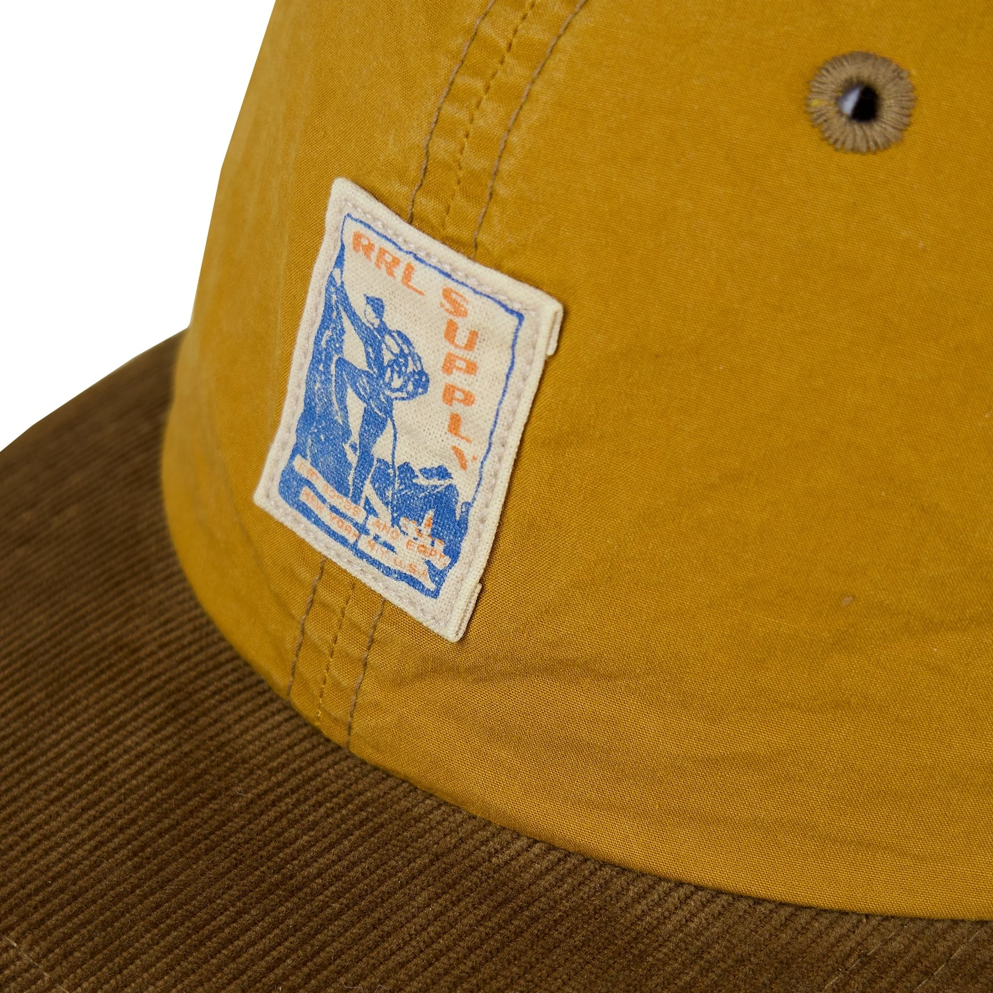 RRL By Ralph Lauren Corduroy Bill Oilcloth Ball Cap Mustard - Image 4