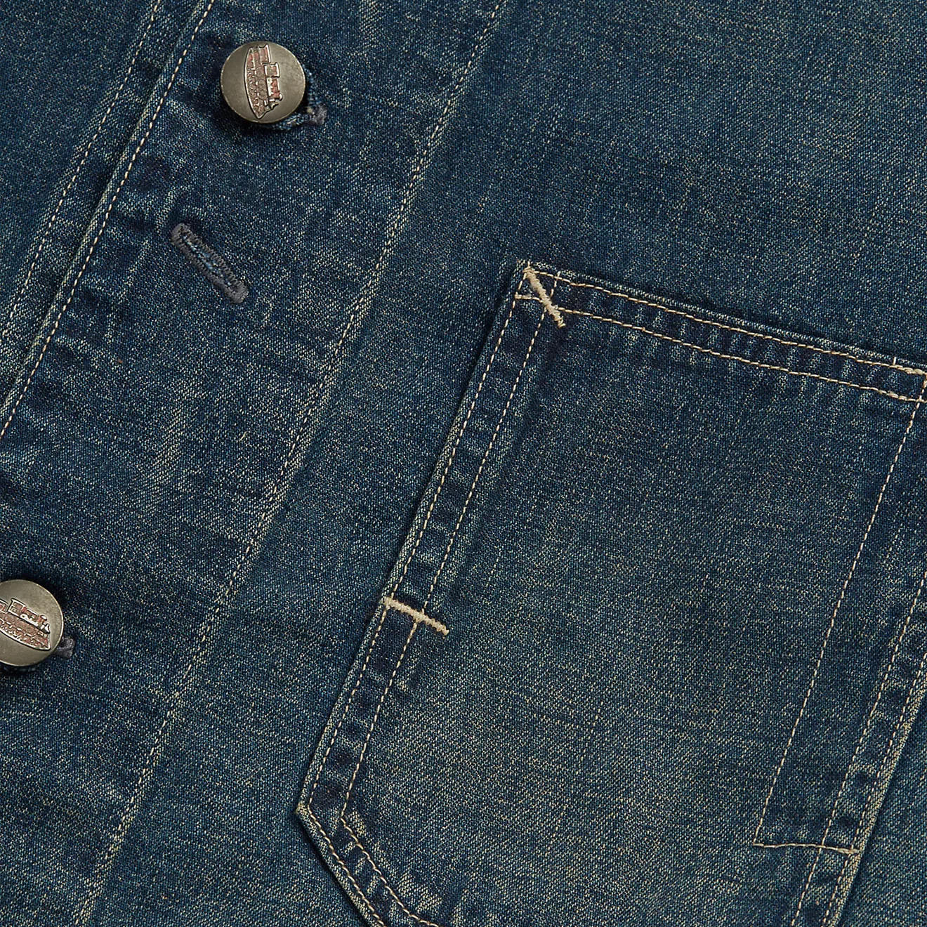 RRL by Ralph Lauren Cotton-Linen Denim Engineer Jacket Torrington Wash - Image 4