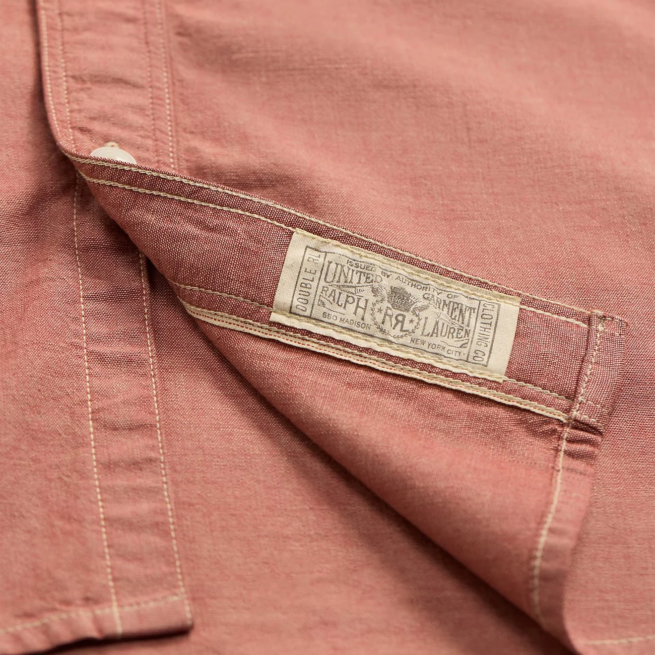 RRL By Ralph Lauren Craftsman S/S Short Sleeve Sport Shirt Red - Image 4