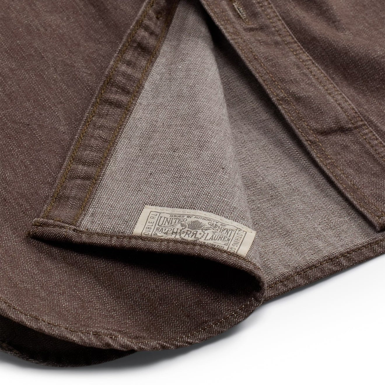 RRL By Ralph Lauren Denim Workshirt Brown - Image 4