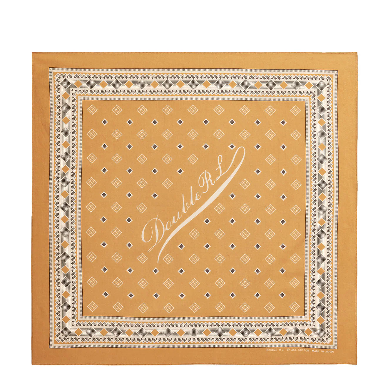 RRL by Ralph Lauren Diamond-Print Cotton Bandanna Golden Tan / Cream / Brown