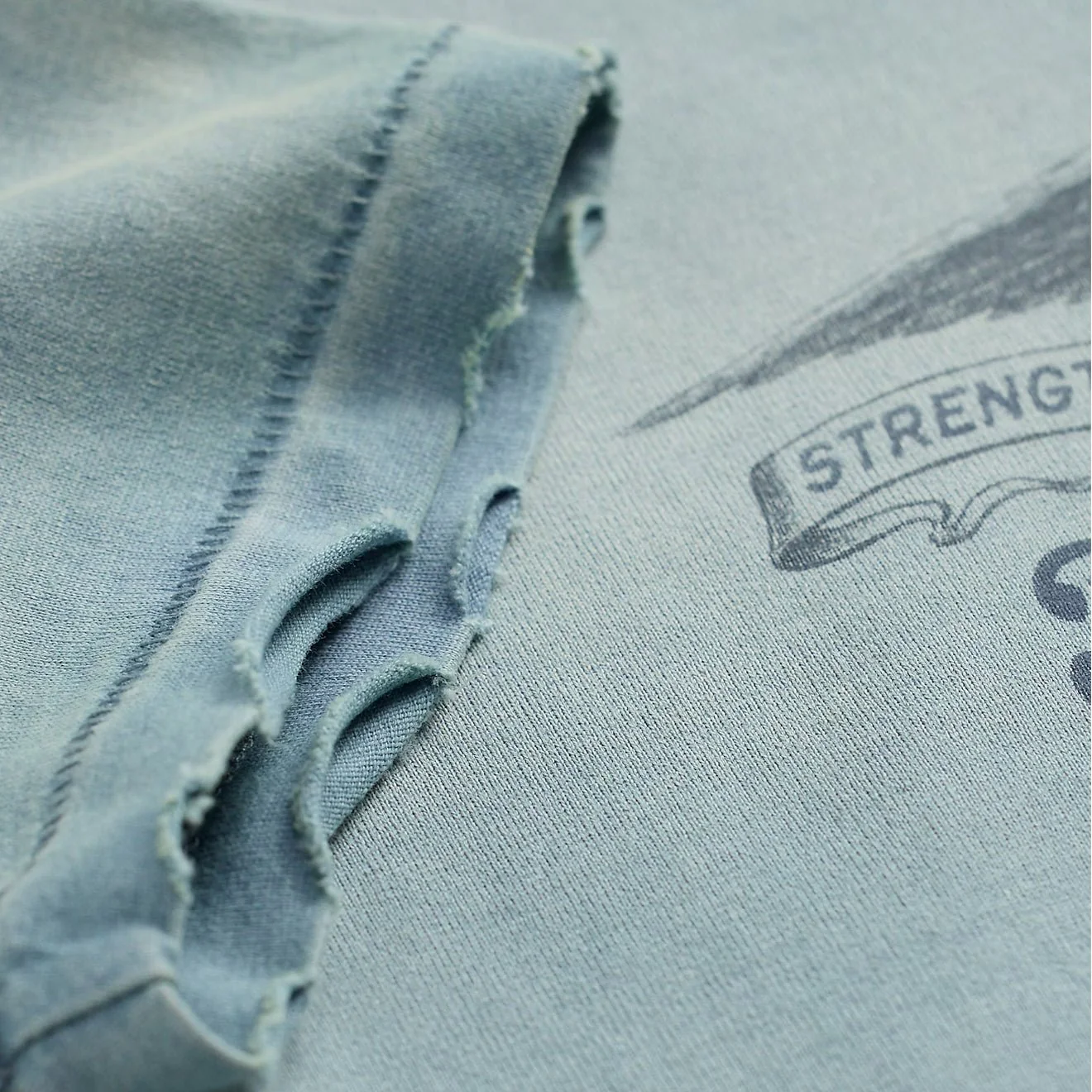 RRL By Ralph Lauren Distressed Jersey Graphic T Shirt Washed Indigo - Image 3